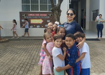 Equipe da Guarda Municipal realiza visita à escola do bairro Vila Landinha em Barra de São Francisco